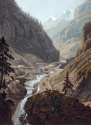 Vallée de la Doveria, Lagginhorn vu de la route du Simplon, par G. Lory fils en 1811 Vallée de la Doveria, Lagginhorn vu de la route du Simplon, par G. Lory fils en 1811