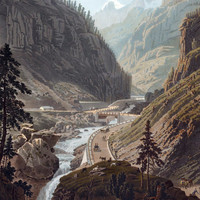 Vallée de la Doveria, Lagginhorn vu de la route du Simplon, par G. Lory fils en 1811