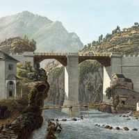 Pont de Crevola sur la Diveria, route du Simplon, par G. Lory en 1811
