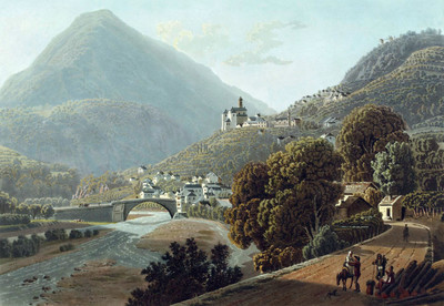 Villa D'ossola, torrent Ovesca, route du Simplon, par G. Lory fils en 1811 Villa D'ossola, torrent Ovesca, route du Simplon, par G. Lory fils en 1811