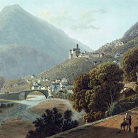 Villa D'ossola, torrent Ovesca, route du Simplon, par G. Lory fils en 1811