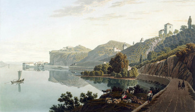 Lac Majeur, Arona, par G. Lory fils en 1811 Lac Majeur, Arona, par G. Lory fils en 1811