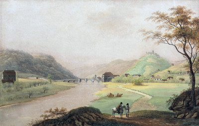 Vallée de la Lenne à Limburg par JH Bleuler père en 1808