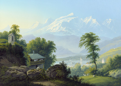 Mont Blanc vu de Sallanches par JH Bleuler père en 1830 Mont Blanc vu de Sallanches par JH Bleuler père en 1830