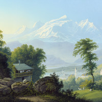 Mont Blanc vu de Sallanches par JH Bleuler père en 1830