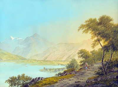 Wallenstattersee [sic] par JH Bleuler père en 1820 (Wallensee)