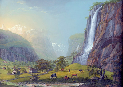 Jungfrau, Lauterbrunnen, Staubbach par JH Bleuler en 1820