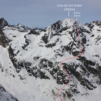 Cime de Clot Châtel : Bastion Oriental - Couloir E de la Brèche 3410m (itinéraire)