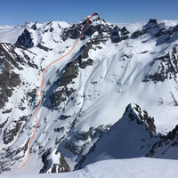 Couloir W du Pizzo Cervandone vu du Vorder Helse