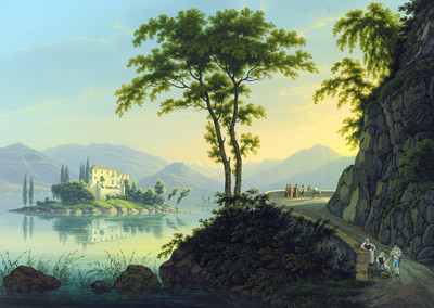 Lac Majeur, Isola Madre par Johann Heinrich Bleuler fils vers 1830