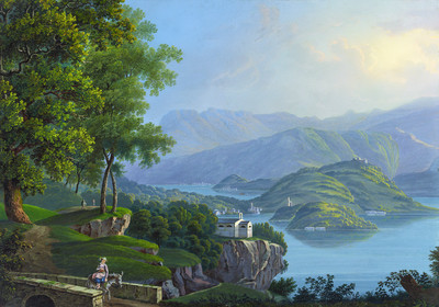 Lac de Côme, par Johann Heinrich Bleuler fils vers 1830