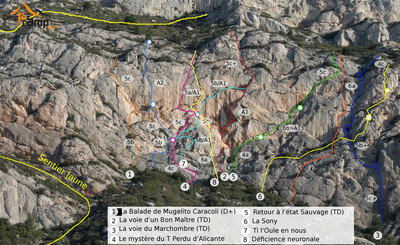 Topo 8 voies Corniche Sainte Victoire Topo 8 voies Corniche Sainte Victoire