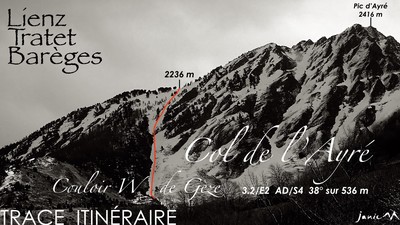 Col d'Ayré Couloir W de Gèze Itinéraire