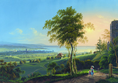Lac de Constance, par Johann Heinrich Bleuler fils vers 1830 Lac de Constance, par Johann Heinrich Bleuler fils vers 1830