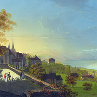 Lausanne et le Léman, par Johann Heinrich Bleuler fils vers 1830