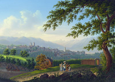 Lausanne et les Alpes Vaudoises, par Johann Heinrich Bleuler fils vers 1830