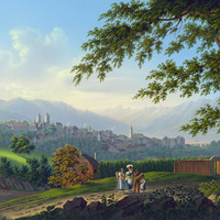 Lausanne et les Alpes Vaudoises, par Johann Heinrich Bleuler fils vers 1830