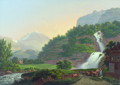 Reichenbachfall, par Johann Heinrich Bleuler fils vers 1830