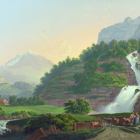 Reichenbachfall, par Johann Heinrich Bleuler fils vers 1830
