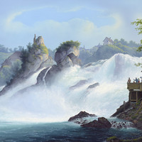Chutes du Rhin, par Johann Heinrich Bleuler fils vers 1830