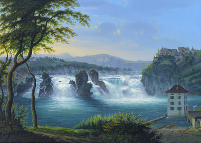 Chutes du Rhin, par Johann Heinrich Bleuler fils vers 1830