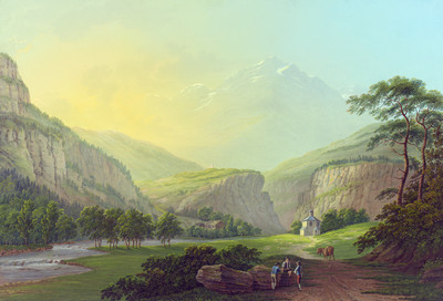 Gorge de Stalvedro (Tessin), par Johann Heinrich Bleuler fils vers 1830