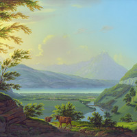 Lac de Thoune, Niesen, par Johann Heinrich Bleuler fils vers 1830