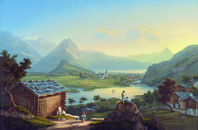 Interlaken et Unterseen, par Johann Ludwig Bleuler