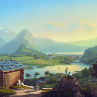 Interlaken et Unterseen, par Johann Ludwig Bleuler