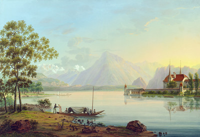 Lac de Thoune et le Niesen, par Johann Ludwig Bleuler