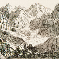 Berninagruppe, Morteratschgletscher par Ludwig Hess en 1788