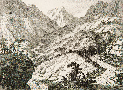 Klöntal, par Ludwig Hess en 1787 Klöntal, par Ludwig Hess en 1787