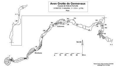 Aven Gennevaux PLAN - ROS Dominique 1998 Aven Gennevaux PLAN - ROS Dominique 1998