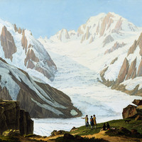 Bassin glacé de l'Arveyron : Glacier du Géant et Glacier de Leschaux par Jean Antoine Linck
