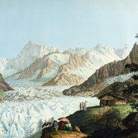Mer de Glace et Grandes Jorasses par Ludwig Hackert en 1780