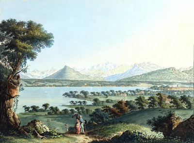 Léman, Mont Blanc et Genève par Carl Ludwig Hackert
