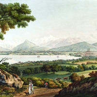 Léman, Mont Blanc et Genève par Carl Ludwig Hackert