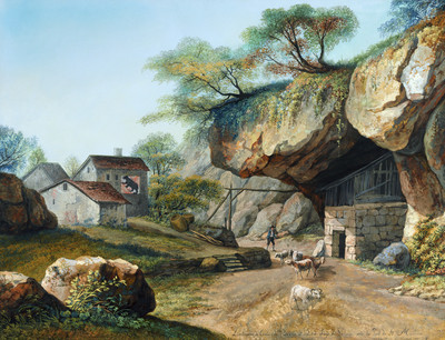 Douane sous roche à St Maurice par Carl Ludwig Hackert
