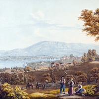 Léman, Mont Blanc, Salève et Genève par Johann Jakob Biedermann