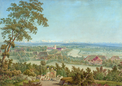 Gottstatt et les Alpes par Johann Jakob Biedermann Gottstatt et les Alpes par Johann Jakob Biedermann