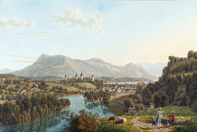 La Reuss, Lucerne et le Rigi par Johann Jakob Biedermann La Reuss, Lucerne et le Rigi par Johann Jakob Biedermann