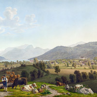 Sarnen, lac de Sarnen par Johann Jakob Biedermann