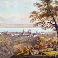 Lausanne, le Léman et les Alpes par Johann Jakob Biedermann