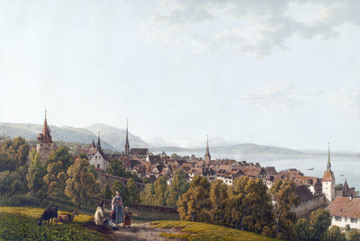 Zug et son Lac par Johann Jakob Biedermann Zug et son Lac par Johann Jakob Biedermann