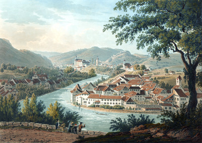 Limmat à Baden par Johan Jacob Meyer (Meier)