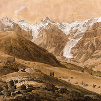 Grindelwald et Wetterhorn, Schreckhorn, Finsteraarhorn, Fiescherhorn, par J.A. Linck