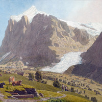 Wetterhorn, glacier supérieur de grindelwald par Johann Jakob Biedermann