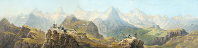 Panorama du Faulhorn sur les Alpes qui bordent les vallées de la Lütschine