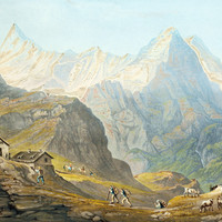 Panorama du Faulhorn sur les Alpes qui bordent les vallées de la Lütschine
