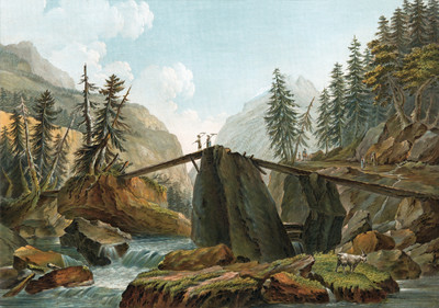 Pont sur la Lütschine par Caspar Wolf Pont sur la Lütschine par Caspar Wolf